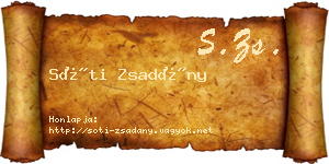 Sóti Zsadány névjegykártya